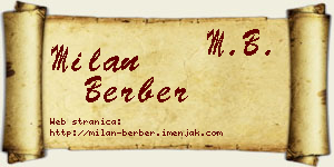 Milan Berber vizit kartica